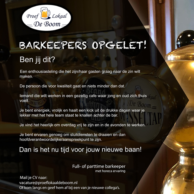 BARKEEPERS OPGELET!